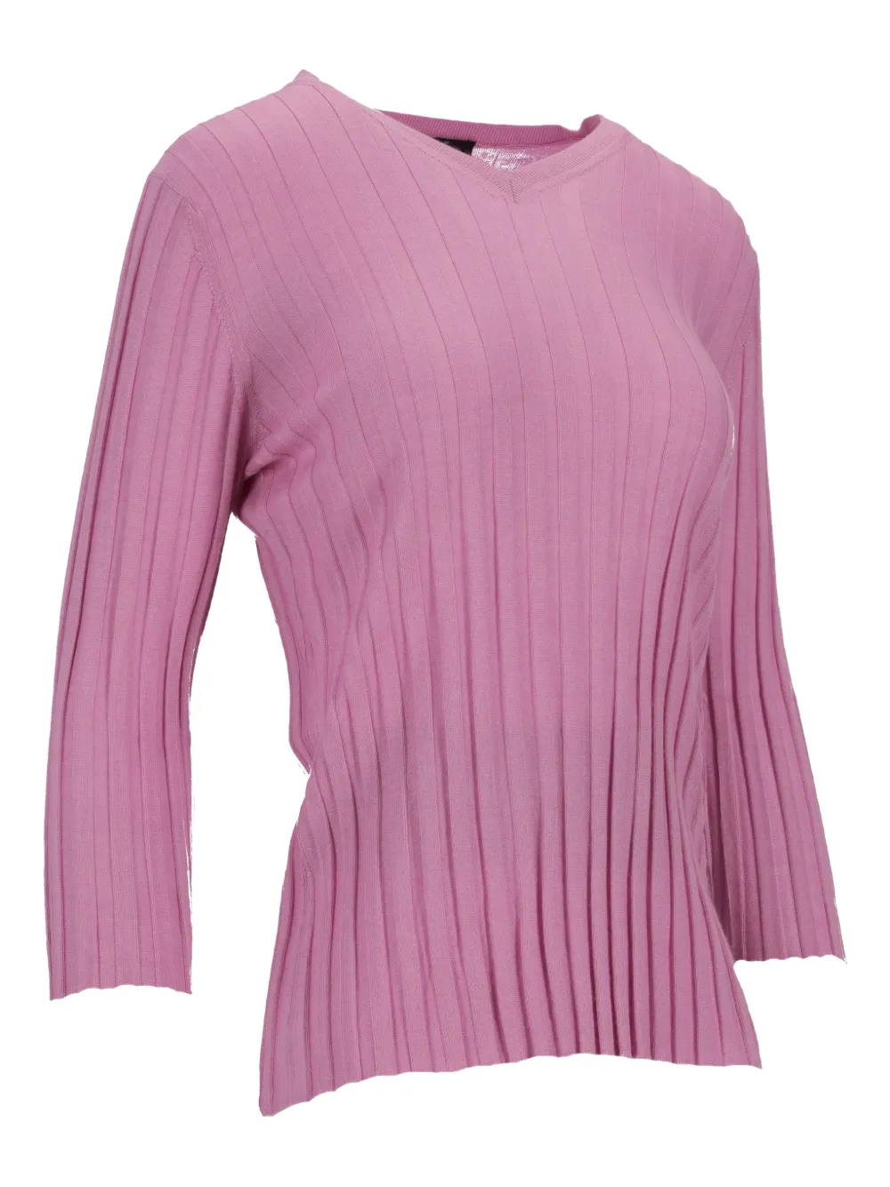 La-Rose Top met V-hals Roze