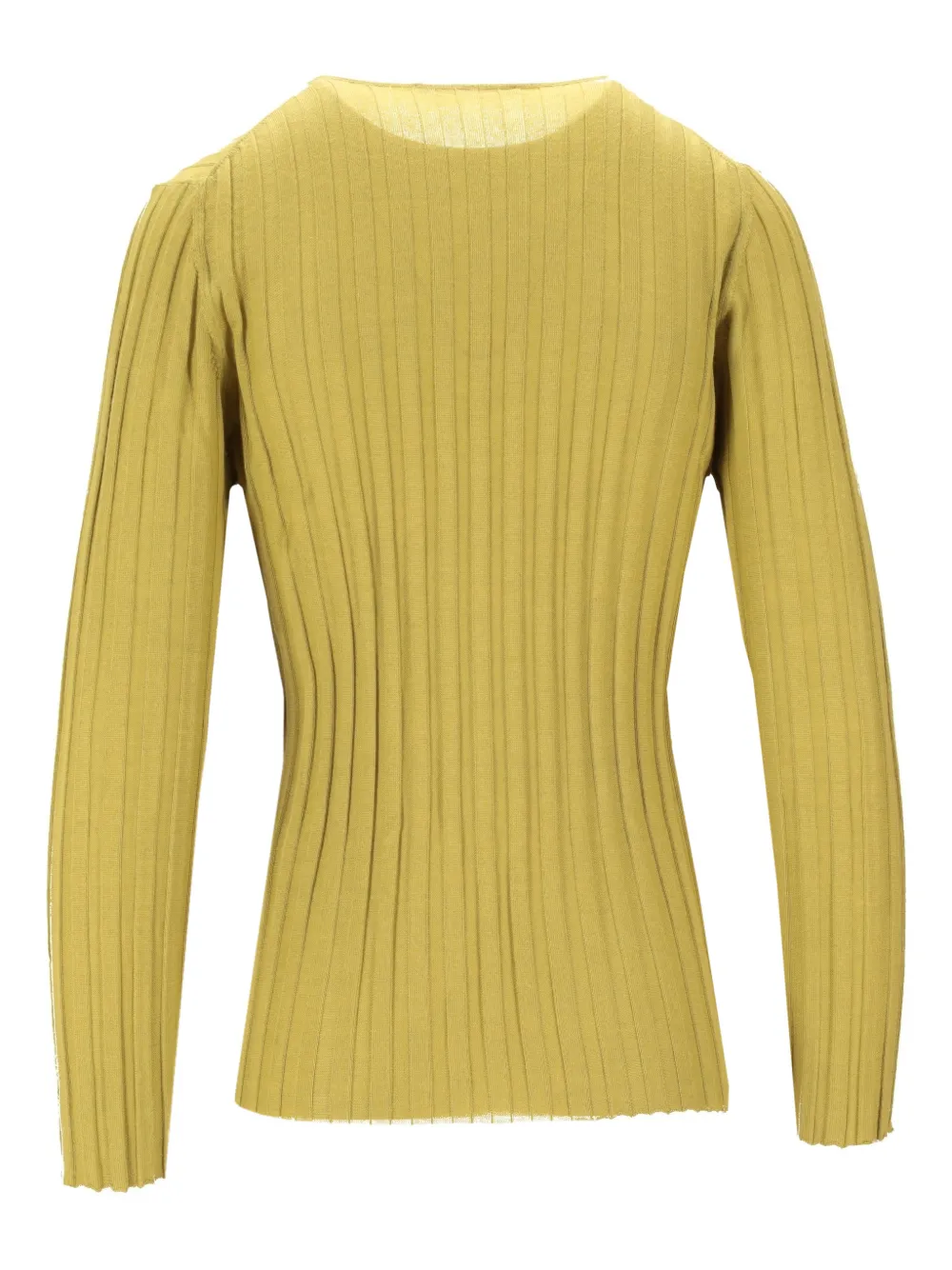  La-rose Ribbed Crew-neck Sweater - Yellow 