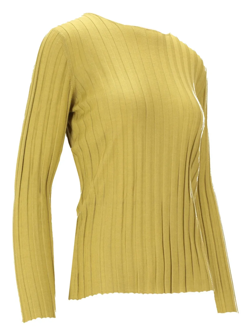  La-rose Ribbed Crew-neck Sweater - Yellow 