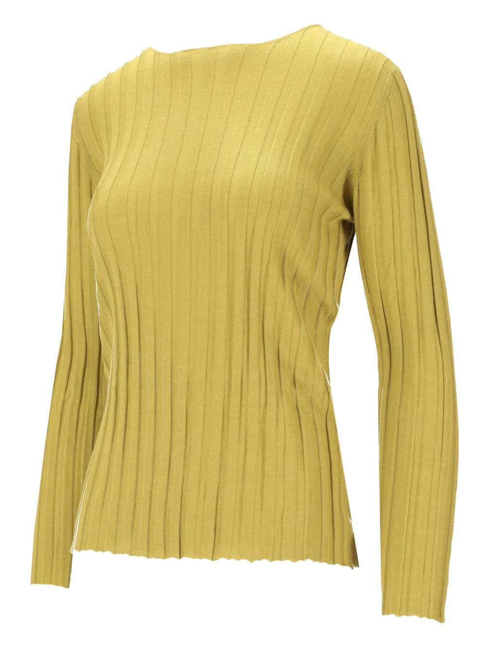 La-Rose Geribbelde sweater met ronde hals Geel