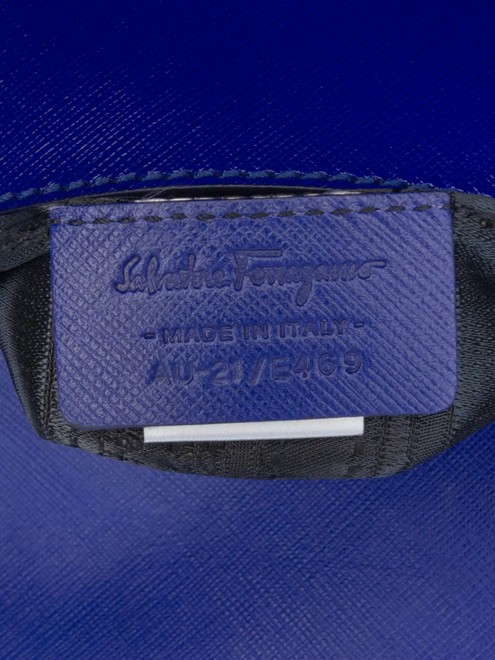 Pre-owned Ferragamo 2021-2025 Calfskin Gancini Rory Chain Shoulder Bag In Blue