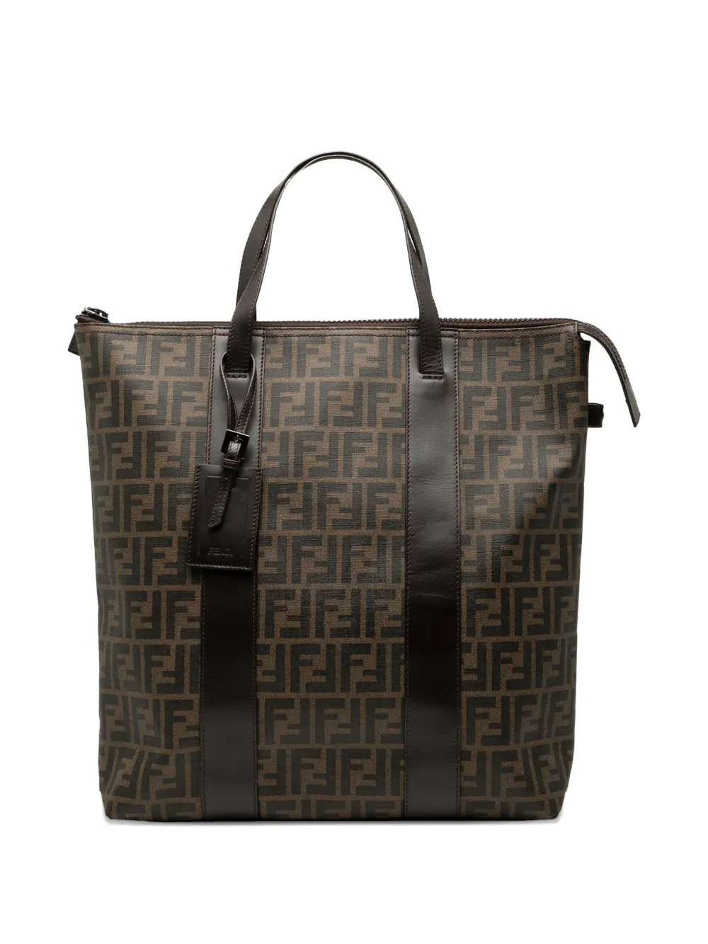 FENDI Pre-owned 2010-2025 Zucca Spalmati Tote Bag In Brown