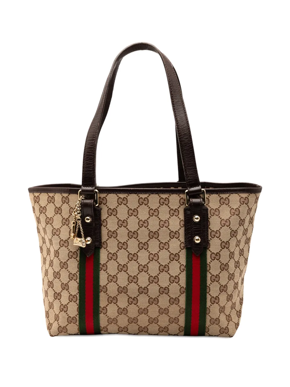 Pre-owned Gucci 2000-2015 Gg Canvas Jolicoeur Tote Bag In Brown