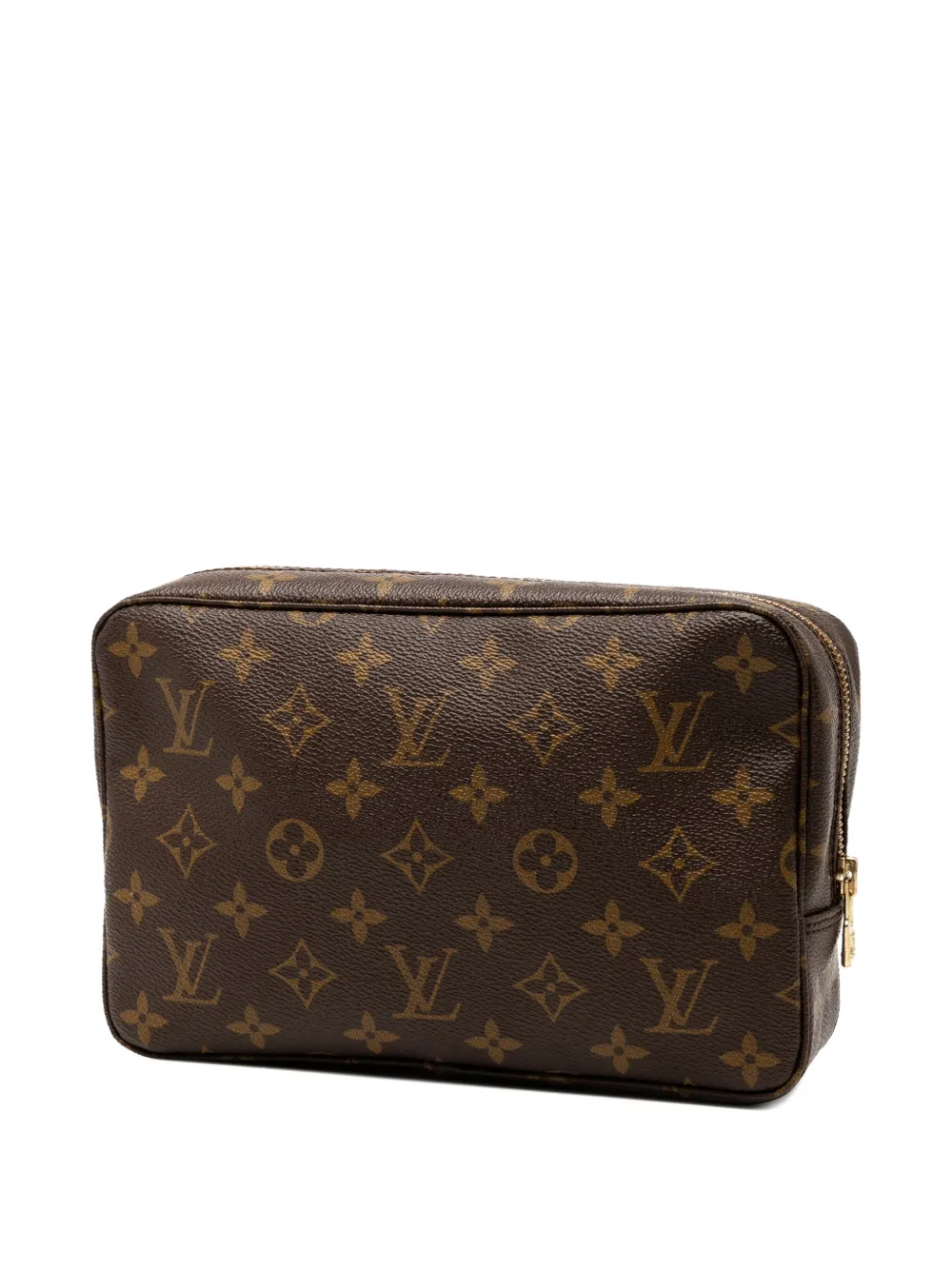 Pre-owned Louis Vuitton 1991 Monogram Trousse Toilette 23 Clutch Bag In Brown