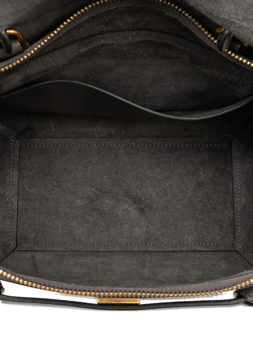 Pre-owned Celine 2019 Micro Grained Calfskin Belt Bag Satchel In Gray