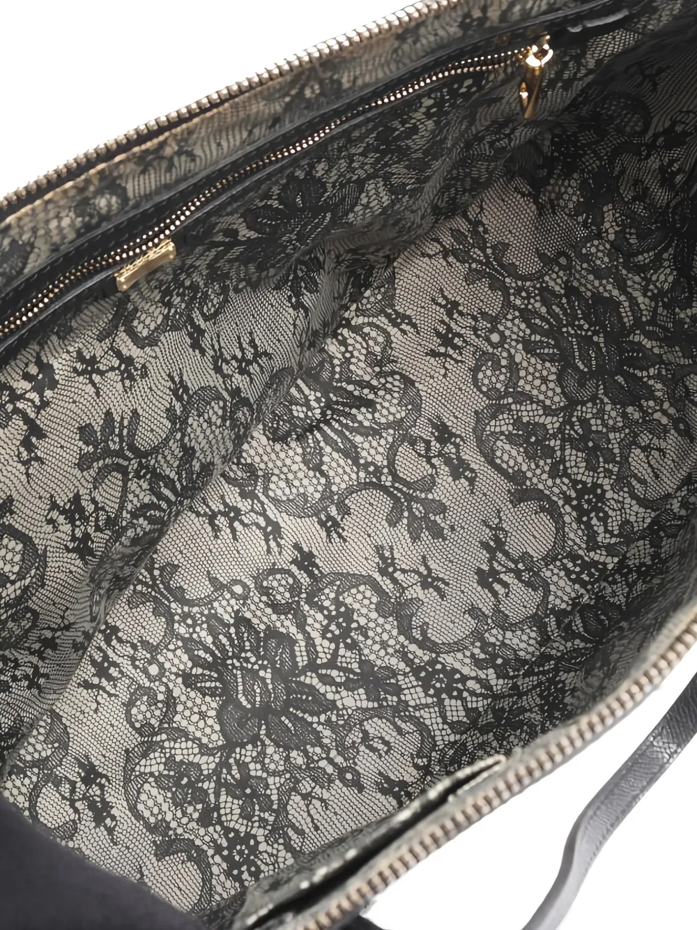 Pre-owned Dolce & Gabbana 2000s Lace Pattern Tote Bag In Neutral