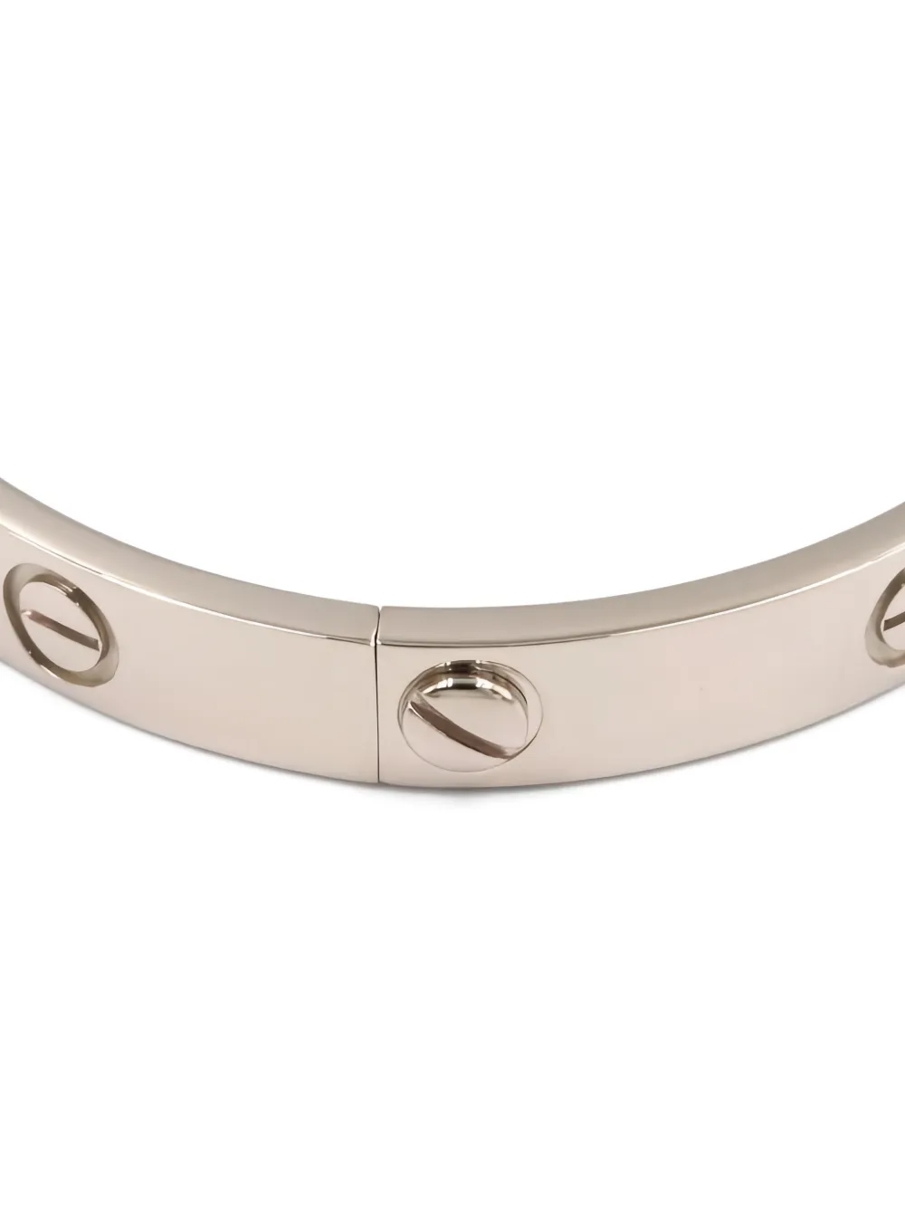 CARTIER Pre-owned 2010s 18k White Gold Love Breath Motif Bracelet In Silver