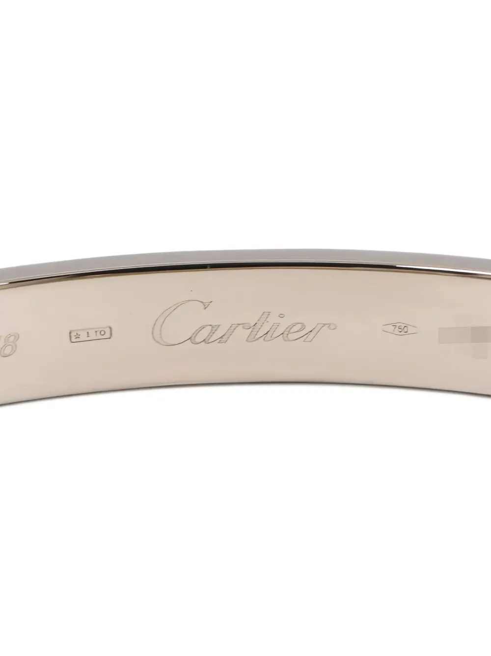 CARTIER Pre-owned 2010s 18k White Gold Love Breath Motif Bracelet In Silver
