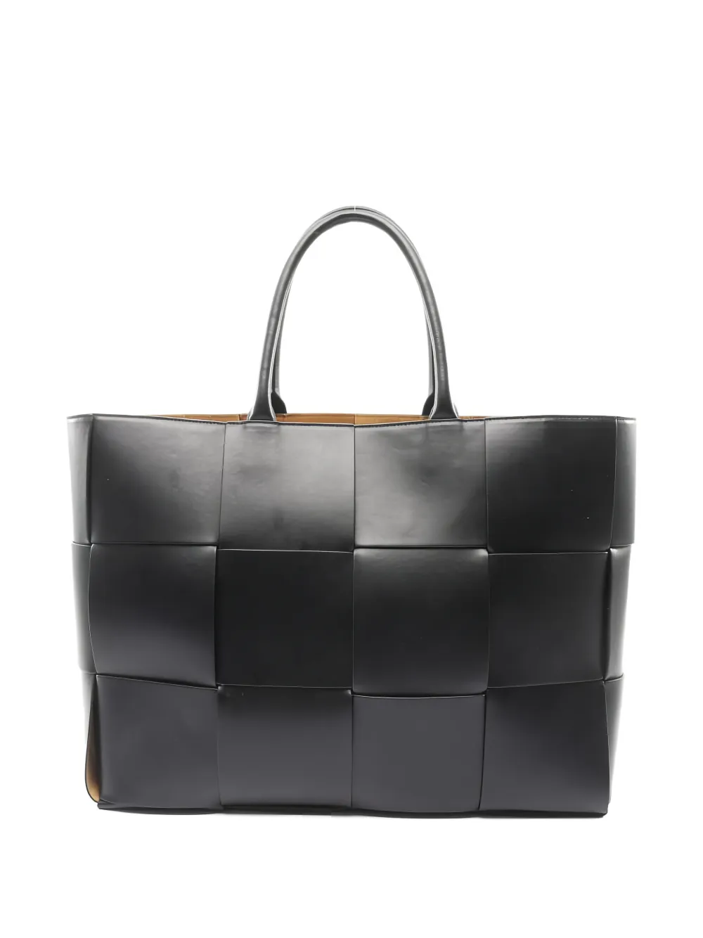 Click to view more detailed imagery on our partner's website Pre-owned Bottega Veneta 2010s The Arco Large Intrecciato Leather Tote Bag In Black