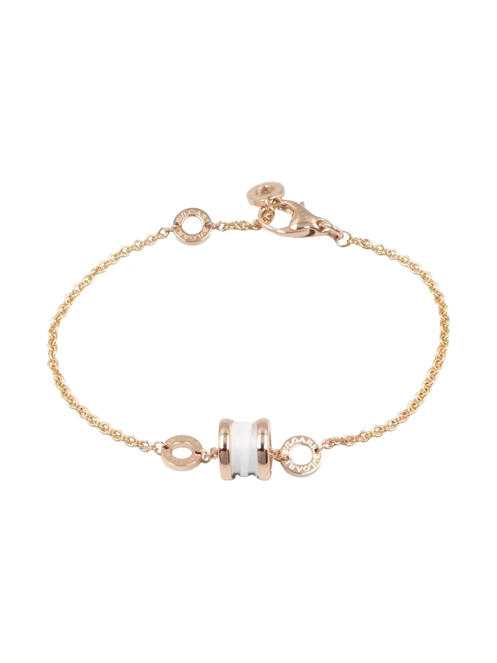 Bvlgari Pre-Owned 2010s 18K pink gold ceramic element B-zero bracelet - Rosa