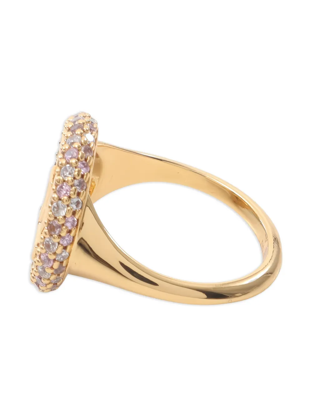 LOUIS VUITTON Pre-owned 2023 Louise Tresor Rhinestone Ring In Gold