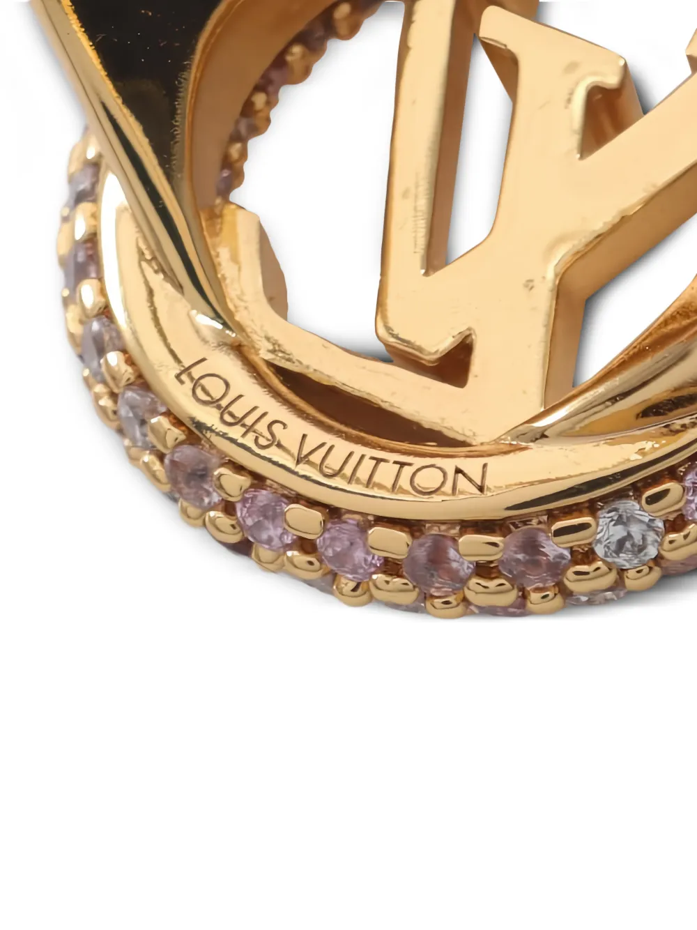 LOUIS VUITTON Pre-owned 2023 Louise Tresor Rhinestone Ring In Gold
