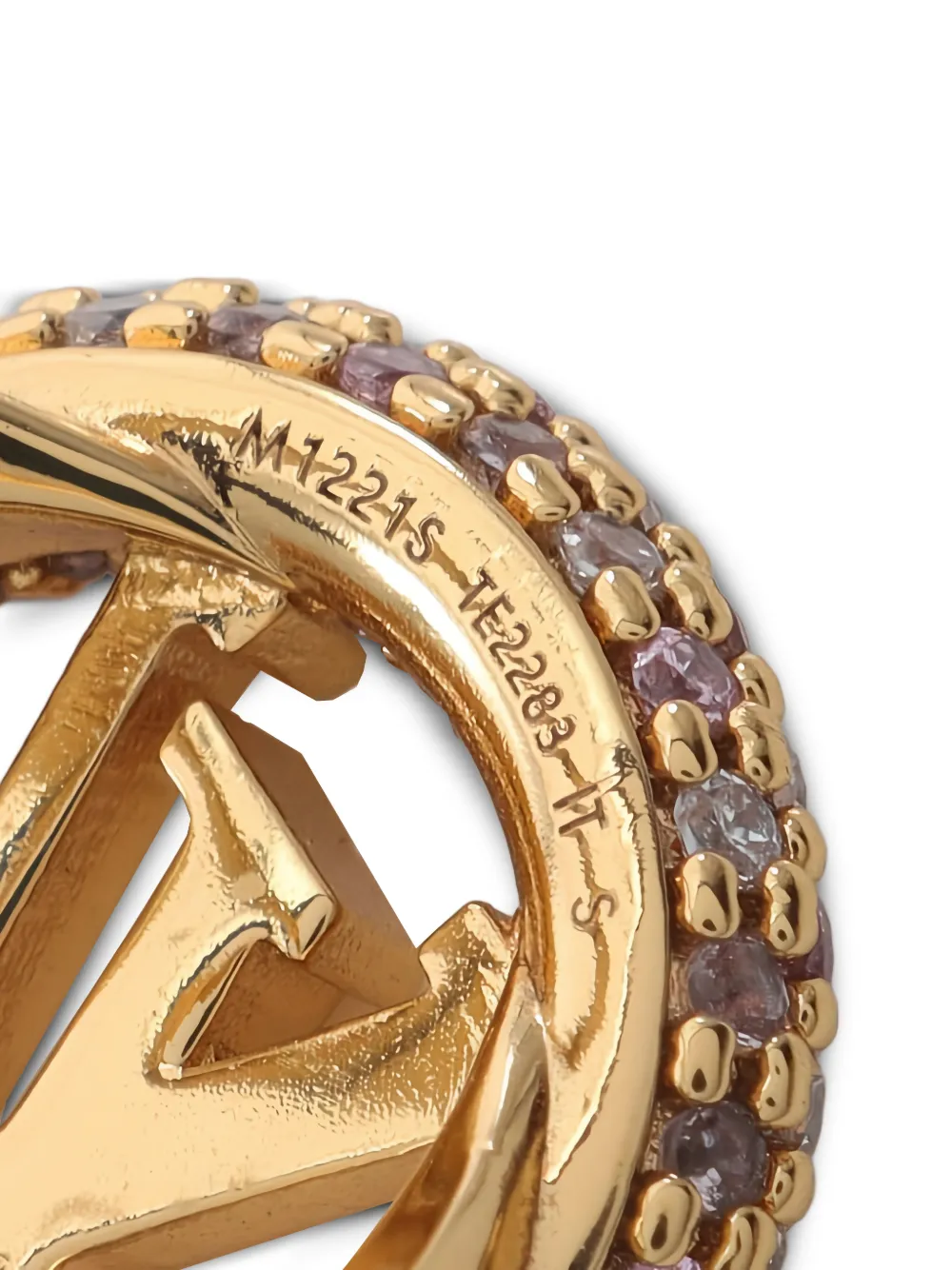 LOUIS VUITTON Pre-owned 2023 Louise Tresor Rhinestone Ring In Gold