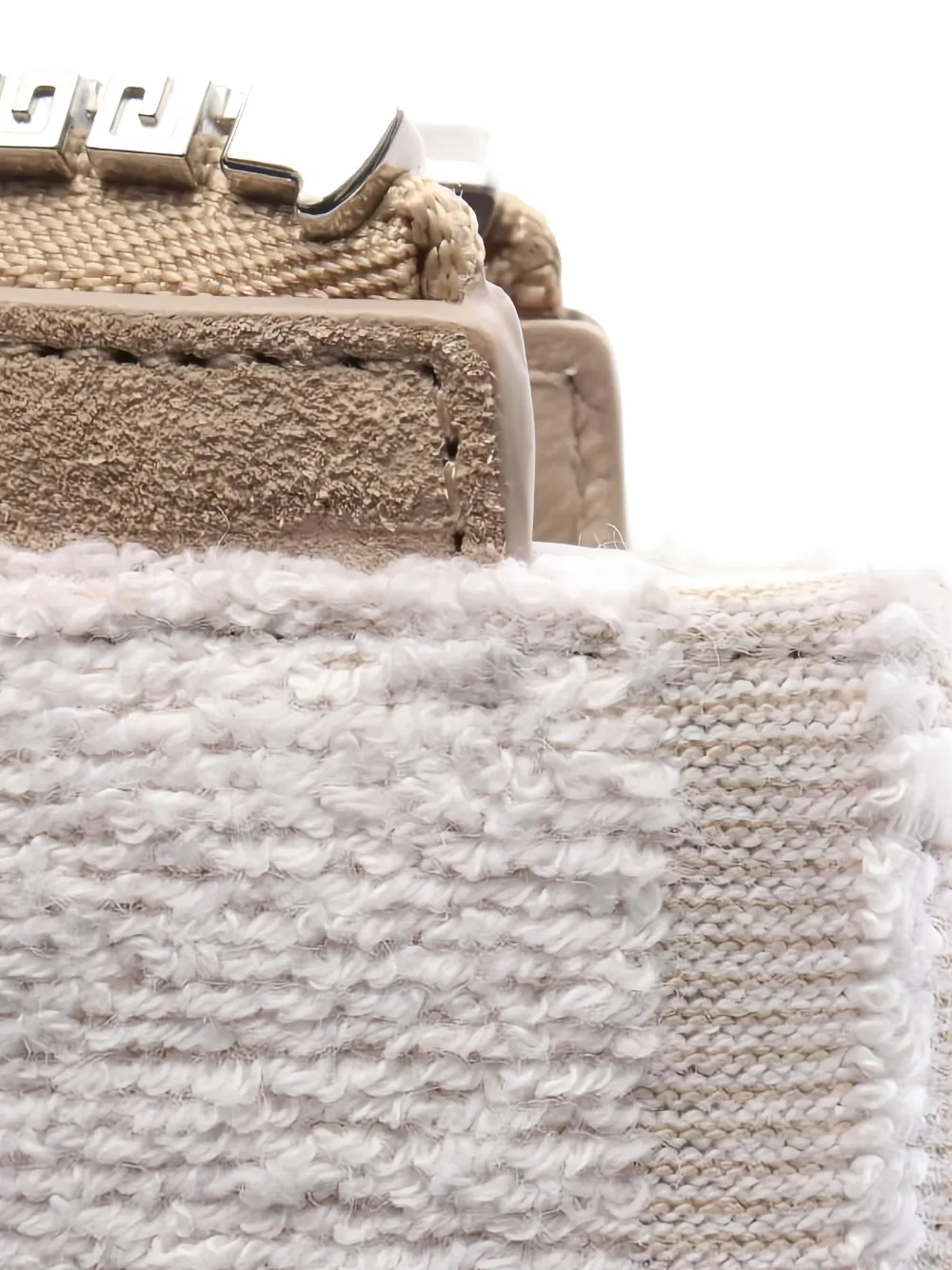 Pre-owned Givenchy 2010s Logo Striped Clutch Bag In Neutral