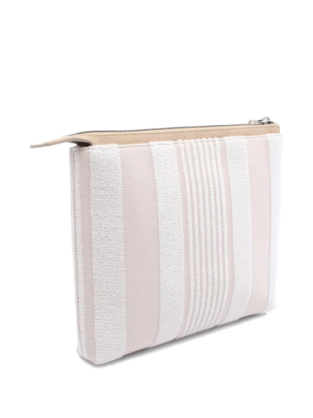Pre-owned Givenchy 2010s Logo Striped Clutch Bag In Neutral