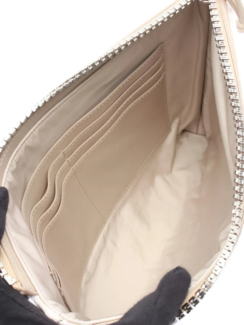 Pre-owned Givenchy 2010s Logo Striped Clutch Bag In Neutral