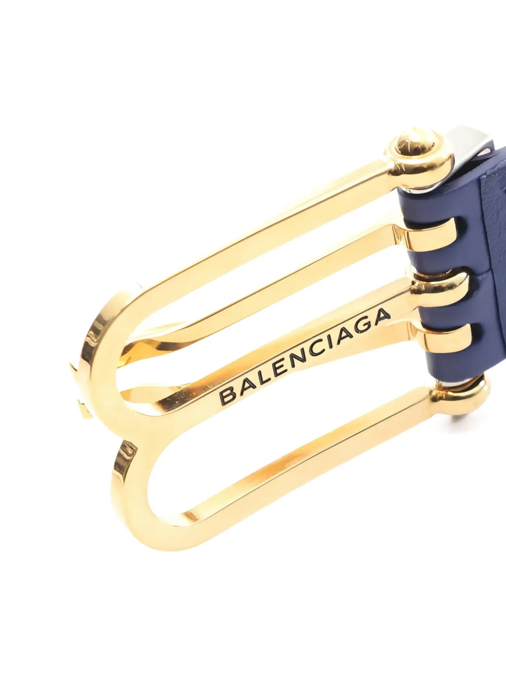 Pre-owned Balenciaga 2010s Logo Hardware Leather Belt In Blue