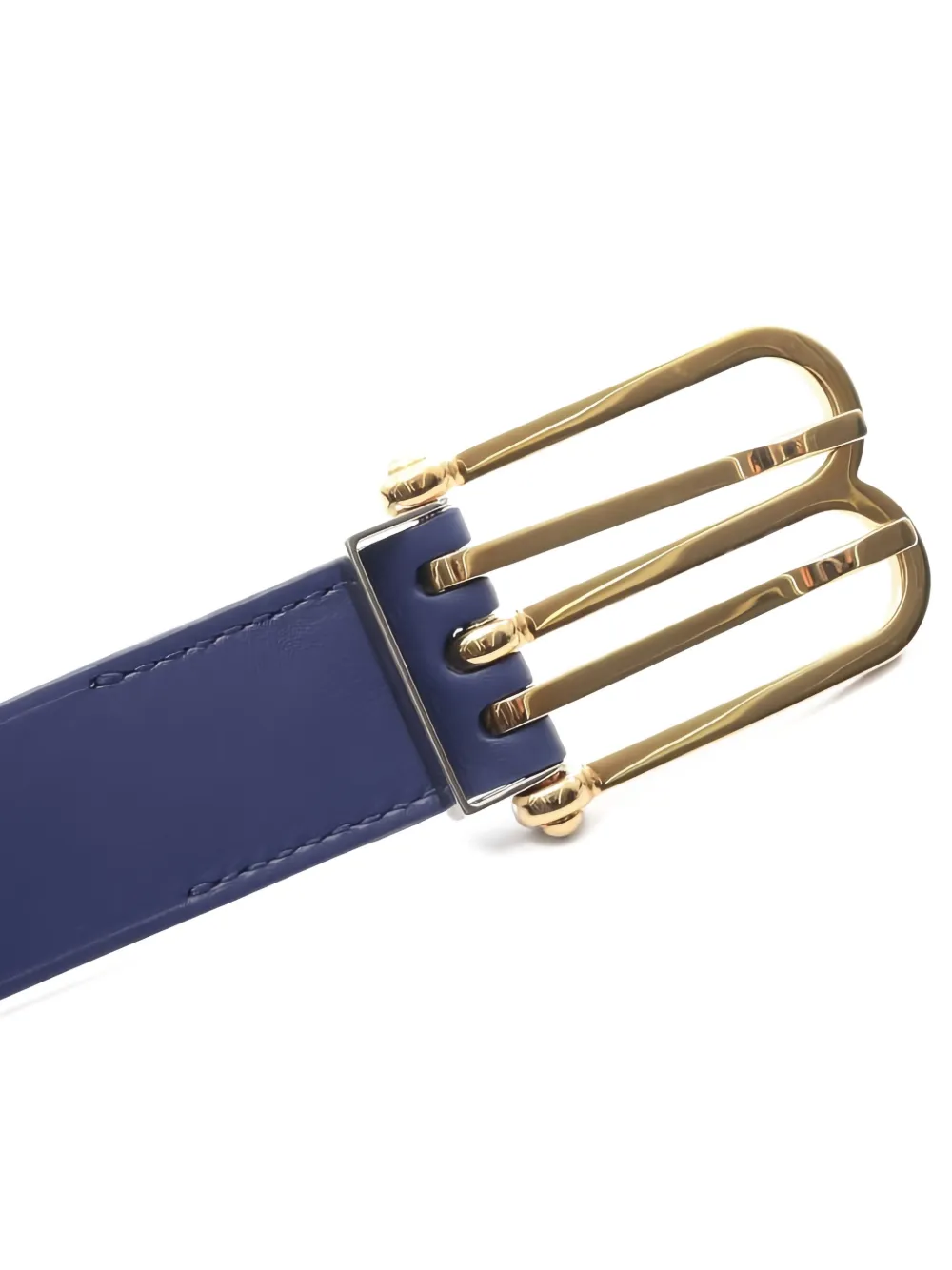 Pre-owned Balenciaga 2010s Logo Hardware Leather Belt In Blue