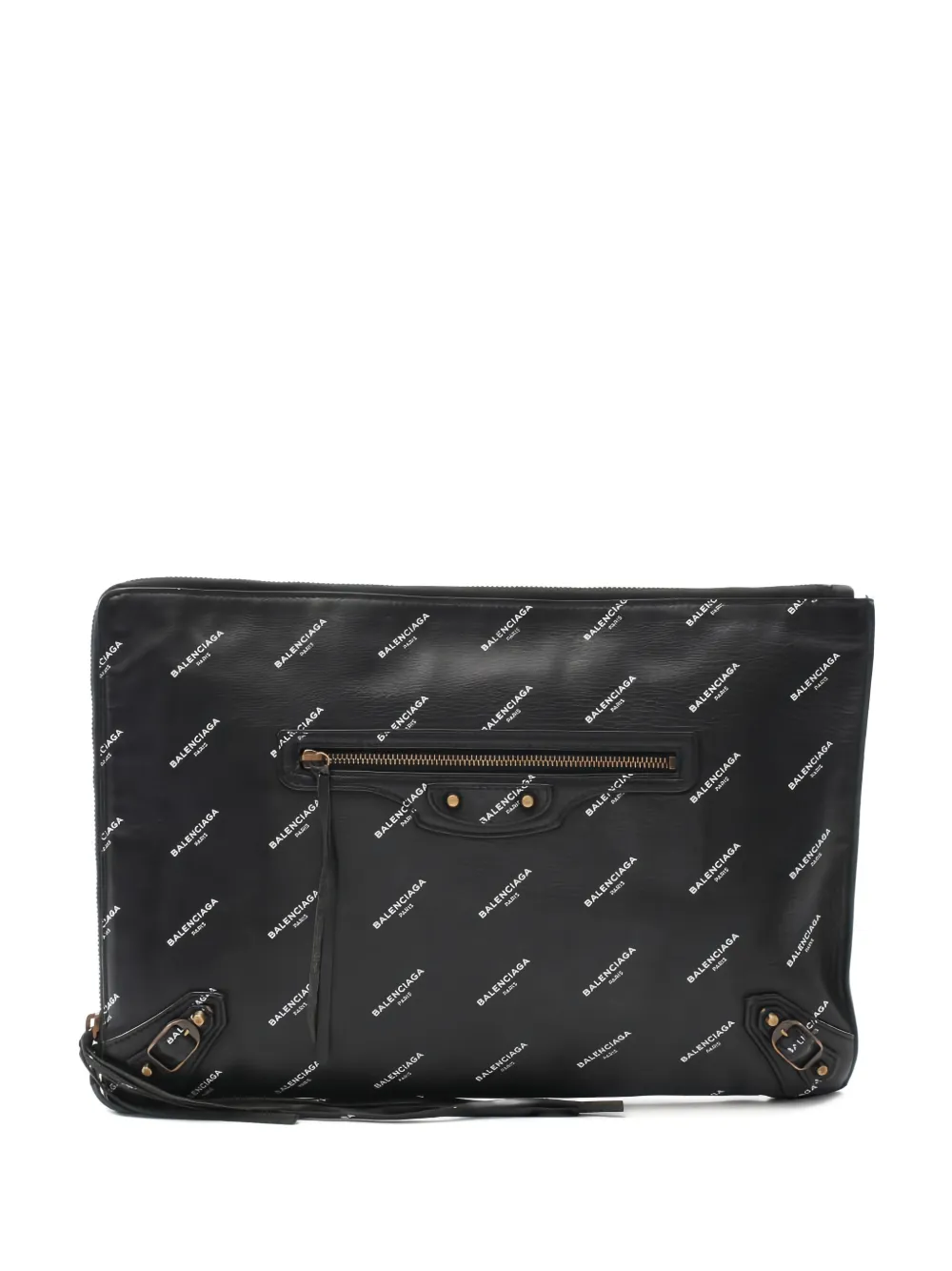 Balenciaga Pre-Owned 2000s logo print classic clutch bag - Nero