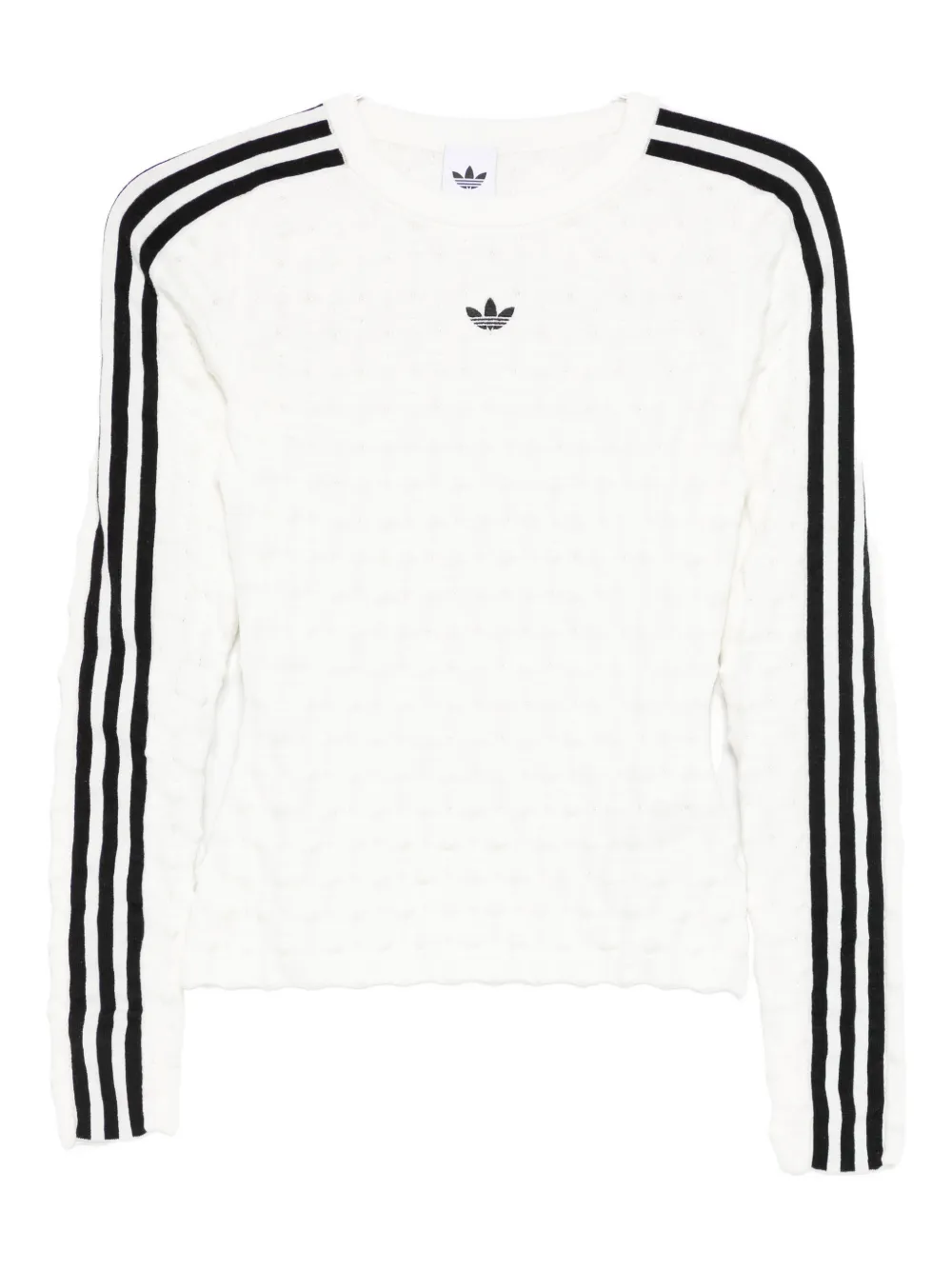 adidas three-stripe logo-detail sweater - Bianco