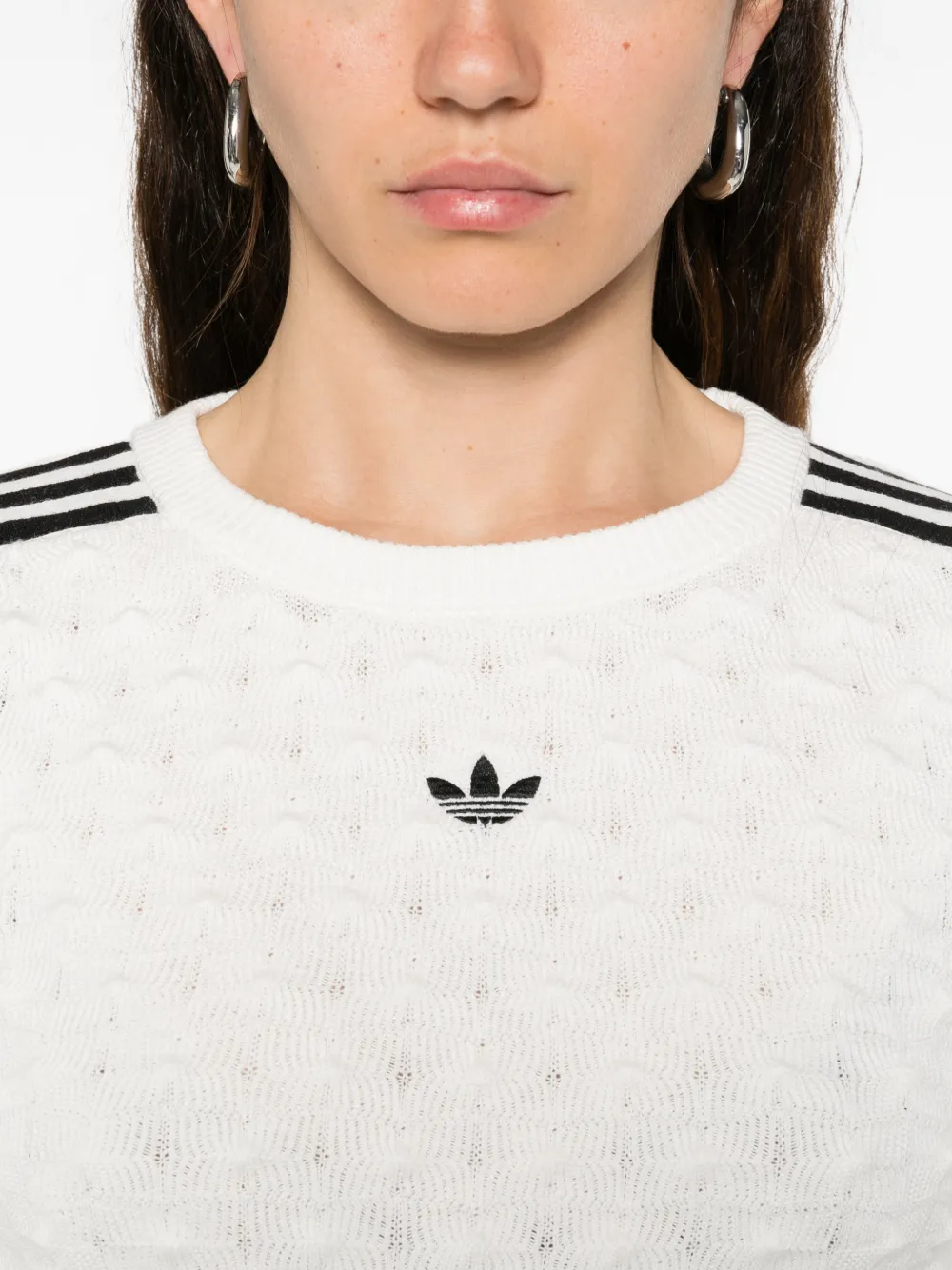 adidas Trui met logodetail en drie strepen Wit