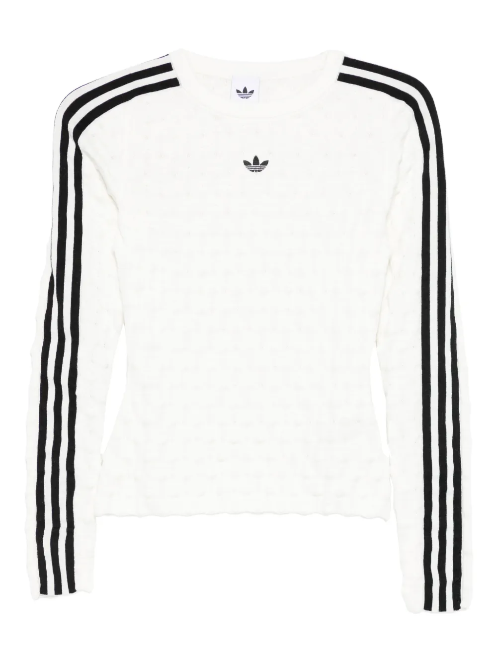 adidas three-stripe logo-detail sweater - Bianco