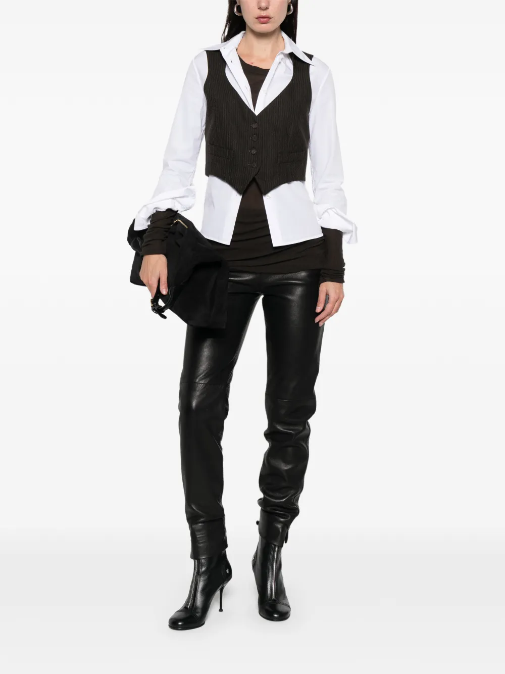 Romeo Gigli Pre-Owned pinstripe button vest | Image 2