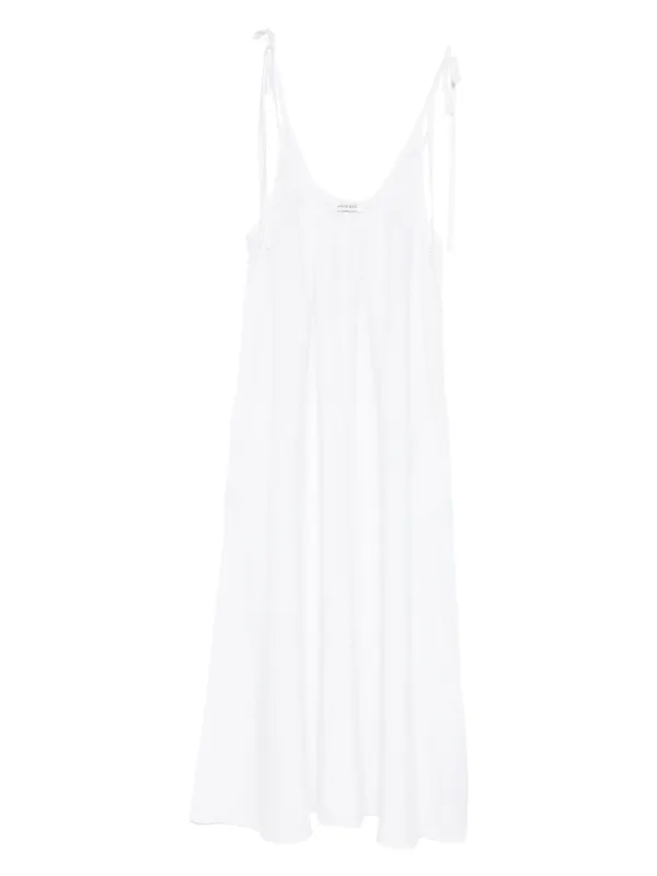 knee length dresses for ladies Feels Like Fate Ivory Lace Tie Strap Midi Dress