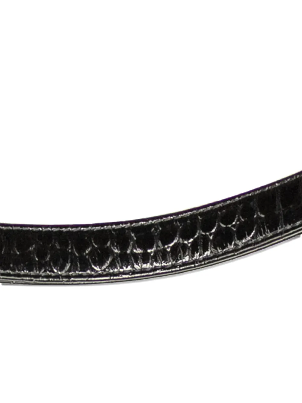 SAINT LAURENT Pre-owned 2000-2012 Crocodile Embossed Leather Chain Handbag In Black