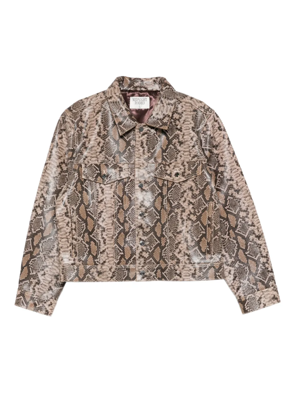 MIDNIGHT RODEO  "1968" buttoned snakeskin-print jacket | Brown | Image 1