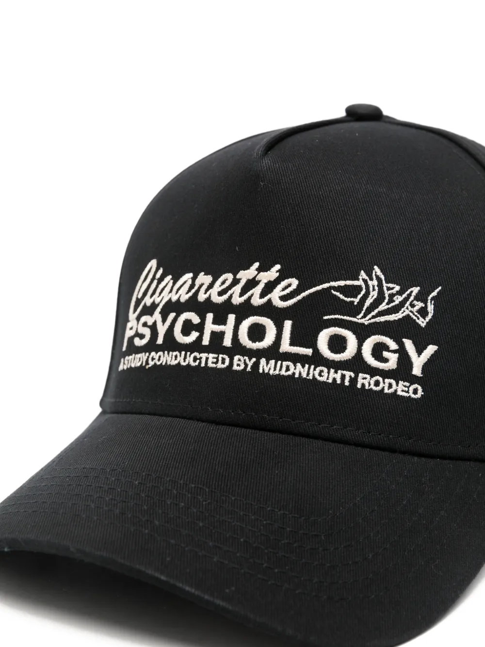  Midnight Rodeo Cigarette Psychology Embroidered Cap - Black 