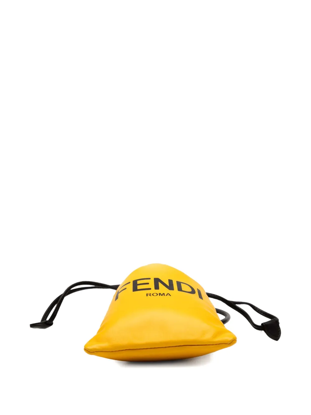 Pre-owned Fendi 2000-2010 Mini Nappa Drawstring Pouch In Yellow