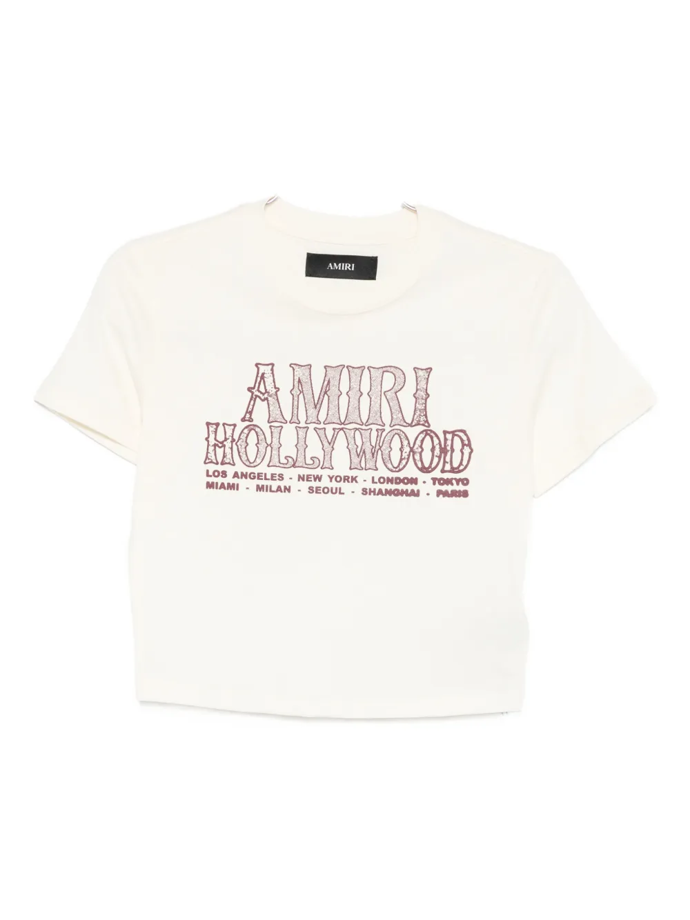 Amiri Graphic Print Crew Neck Short Sleeve Top In White