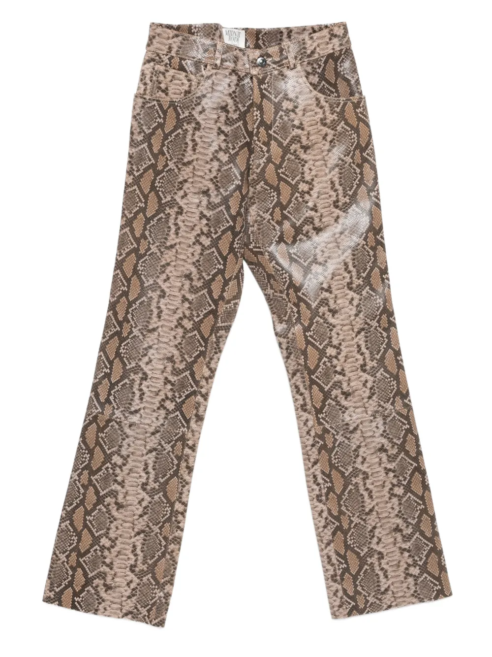 MIDNIGHT+RODEO+pantalon+%271968%27+à+imprime+peau+de+serpent+-+Marron