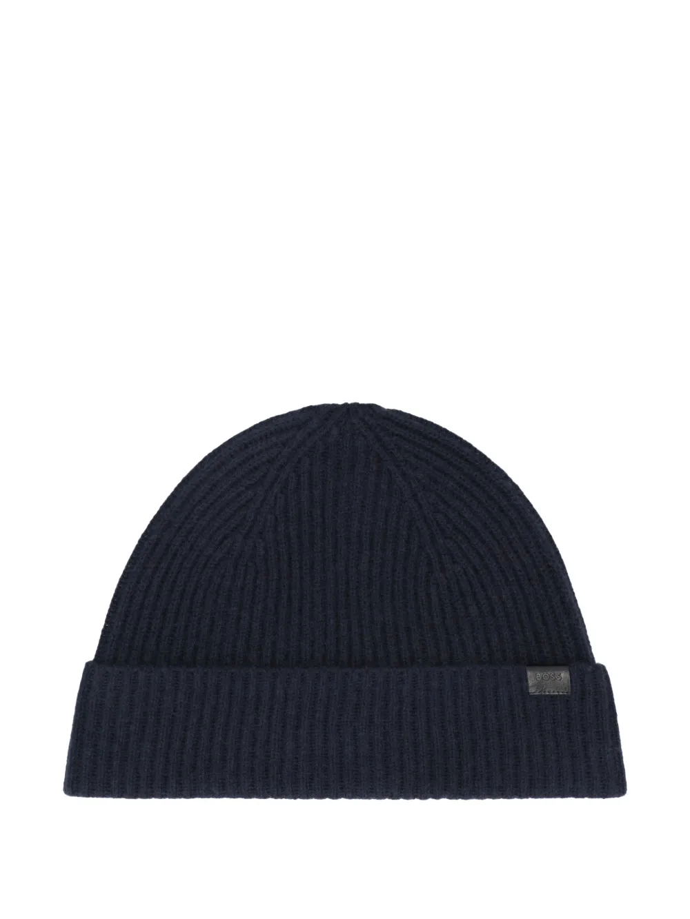 BOSS ribbed beanie hat | Blue | Image 1
