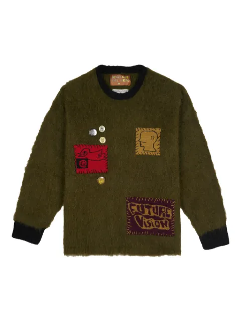Brain Dead Brain Dead patchwork pins-appliqués sweater