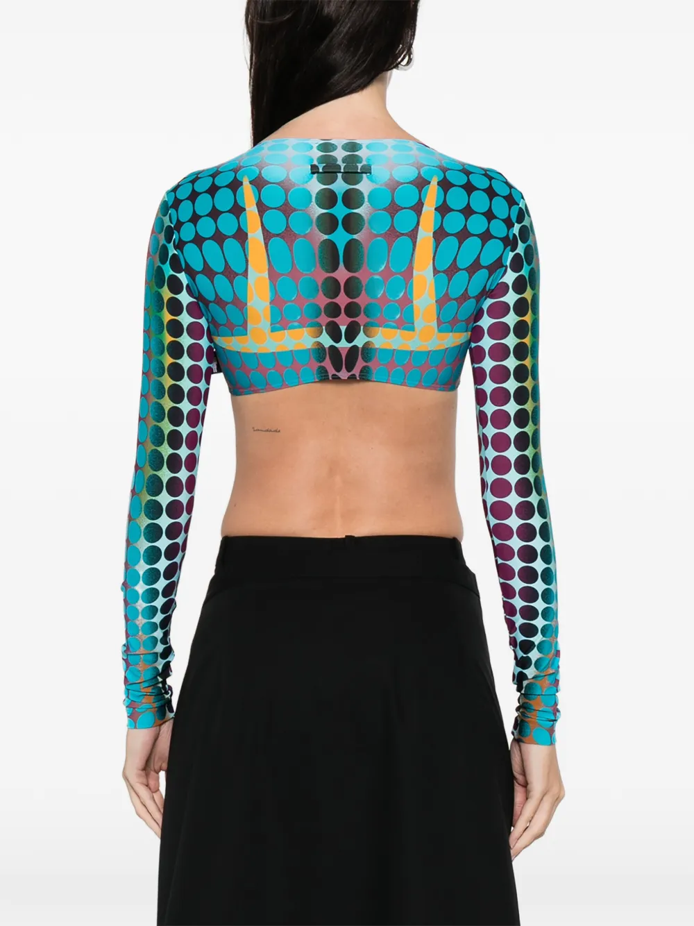 Jean Paul Gaultier Long-sleeve Polka Dot Top In Blue