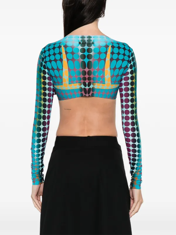 Jean Paul Gaultier long-sleeve Polka Dot Top | Blue | FARFETCH