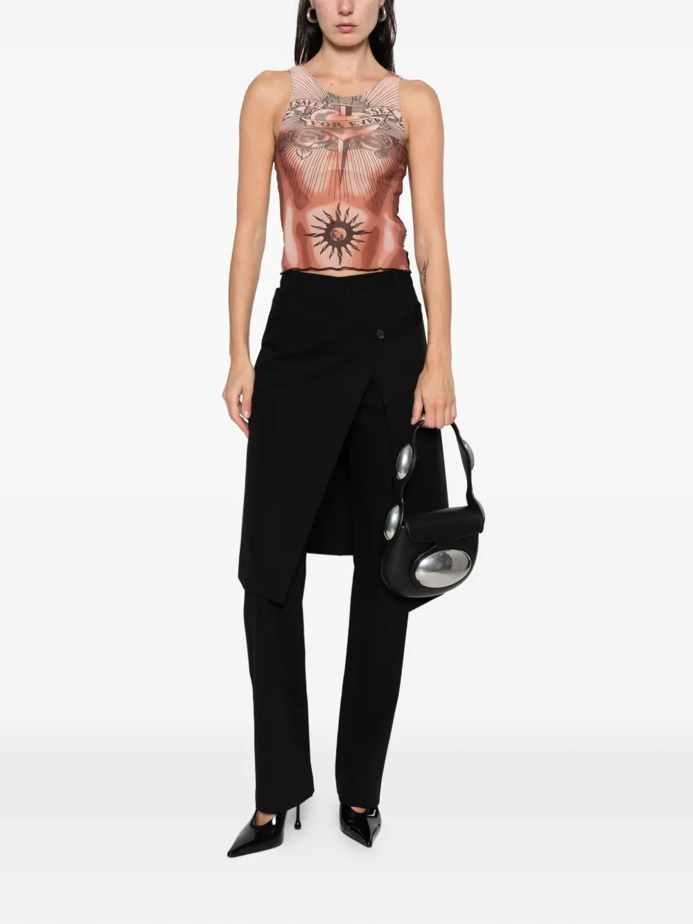 Jean Paul Gaultier Graphic-print Tank Top In Neutral