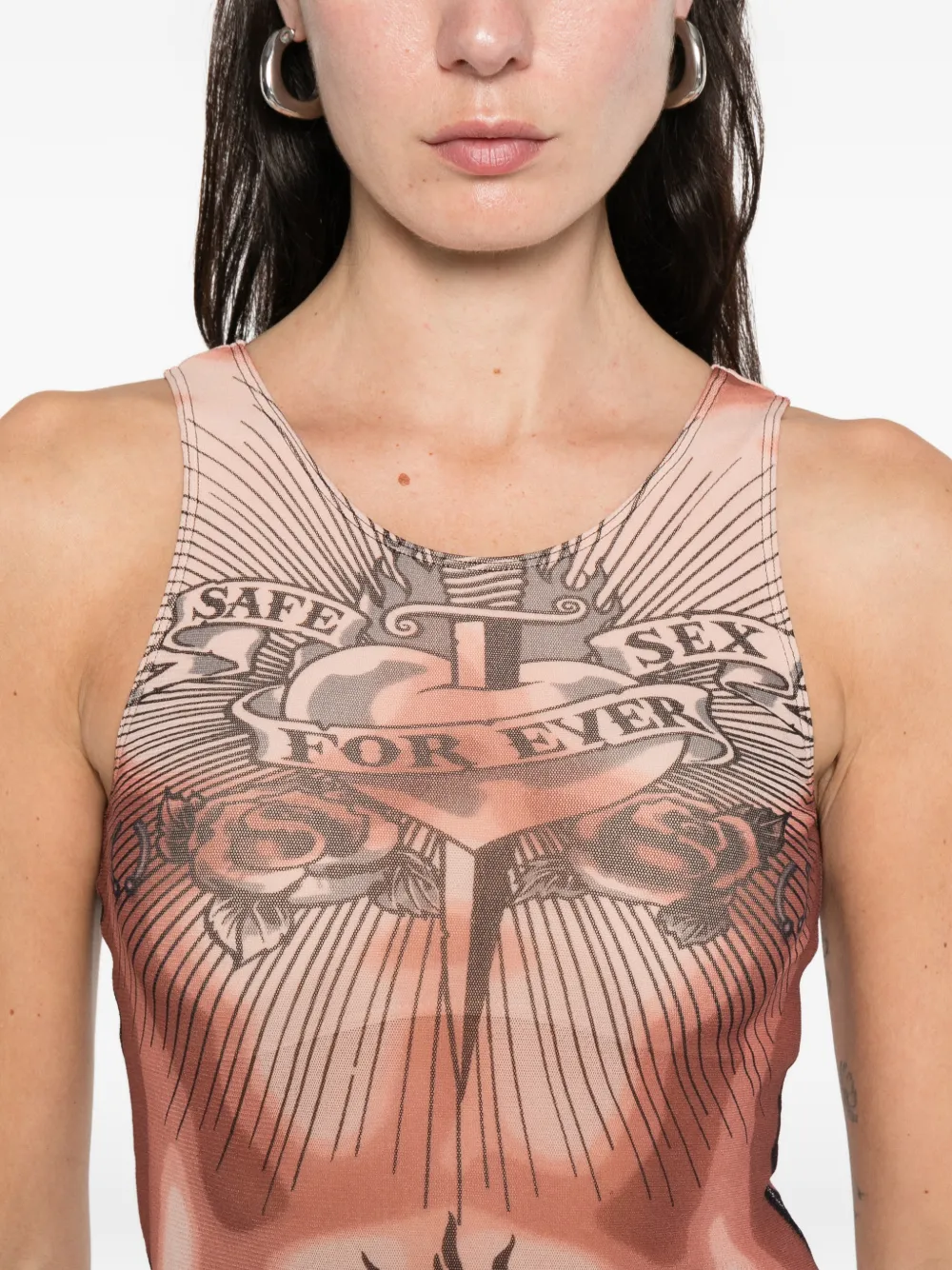 Jean Paul Gaultier Graphic-print Tank Top In Neutral