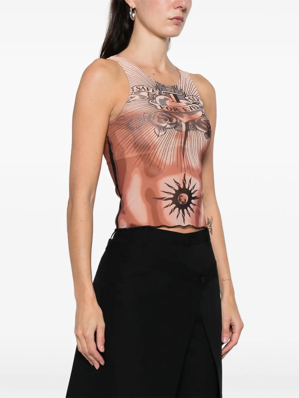 Jean Paul Gaultier Graphic-print Tank Top In Neutral