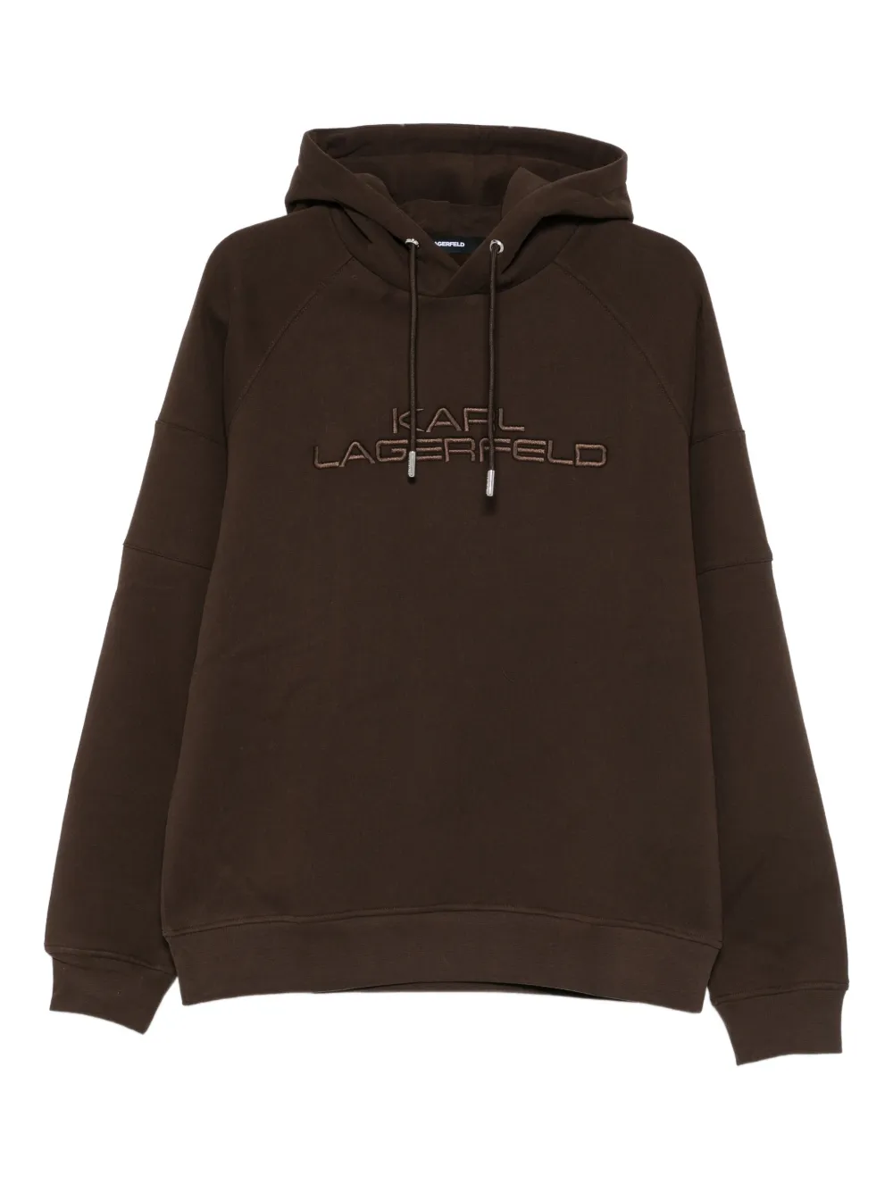 Karl Lagerfeld logo-embroidered hoodie - Marrone