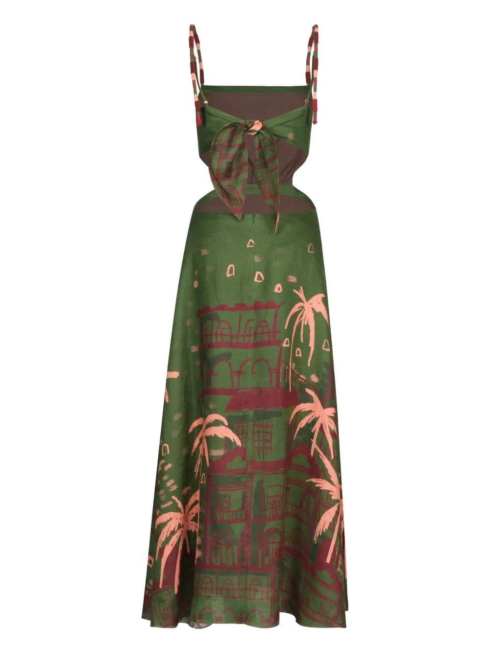 Johanna Ortiz Sailors Prayer cut-out printed dress - Groen