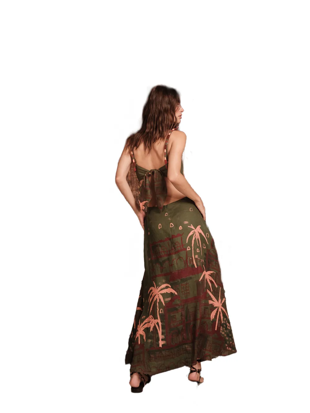 Johanna Ortiz Sailors Prayer cut-out printed dress Groen