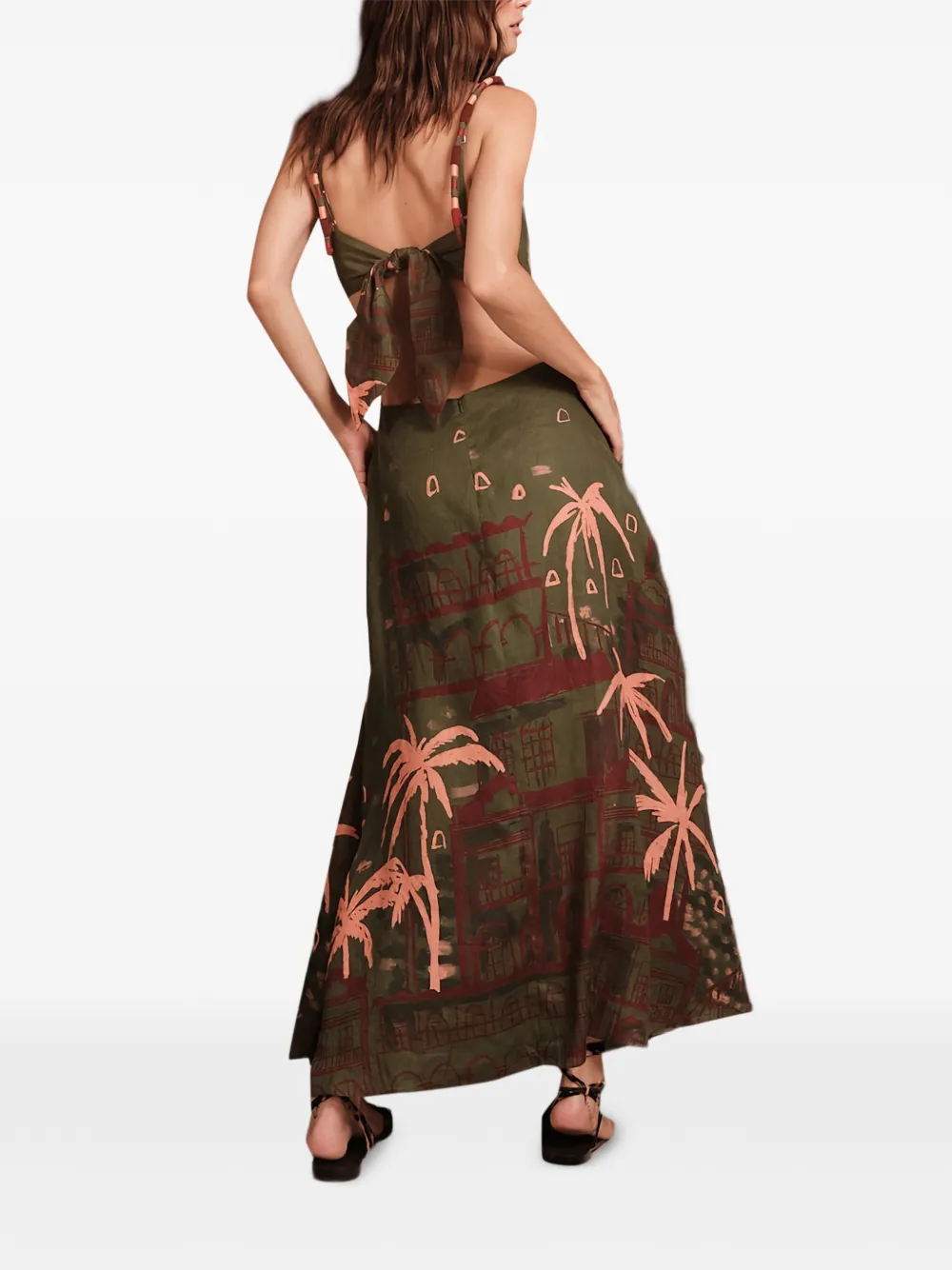 Johanna Ortiz Sailors Prayer cut-out printed dress Groen