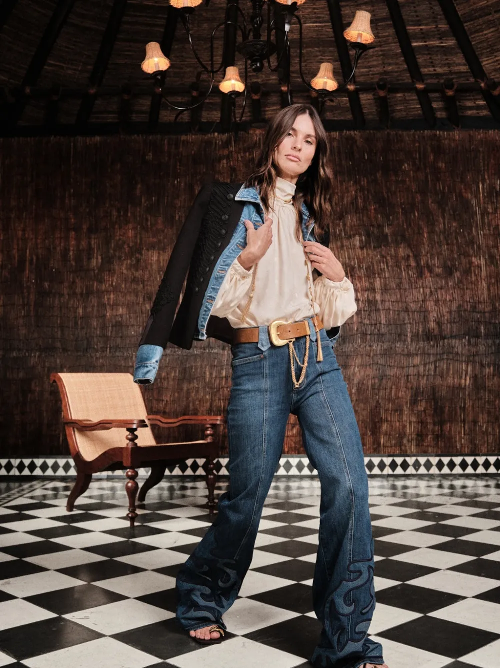 JOHANNA ORTIZ FLYING SKY TIE-NECK TOP