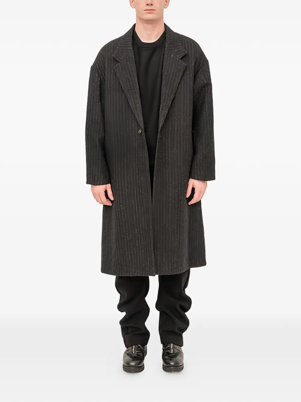 Devoa striped wool single-breasted coat | Single Breasted Coats | Image 2