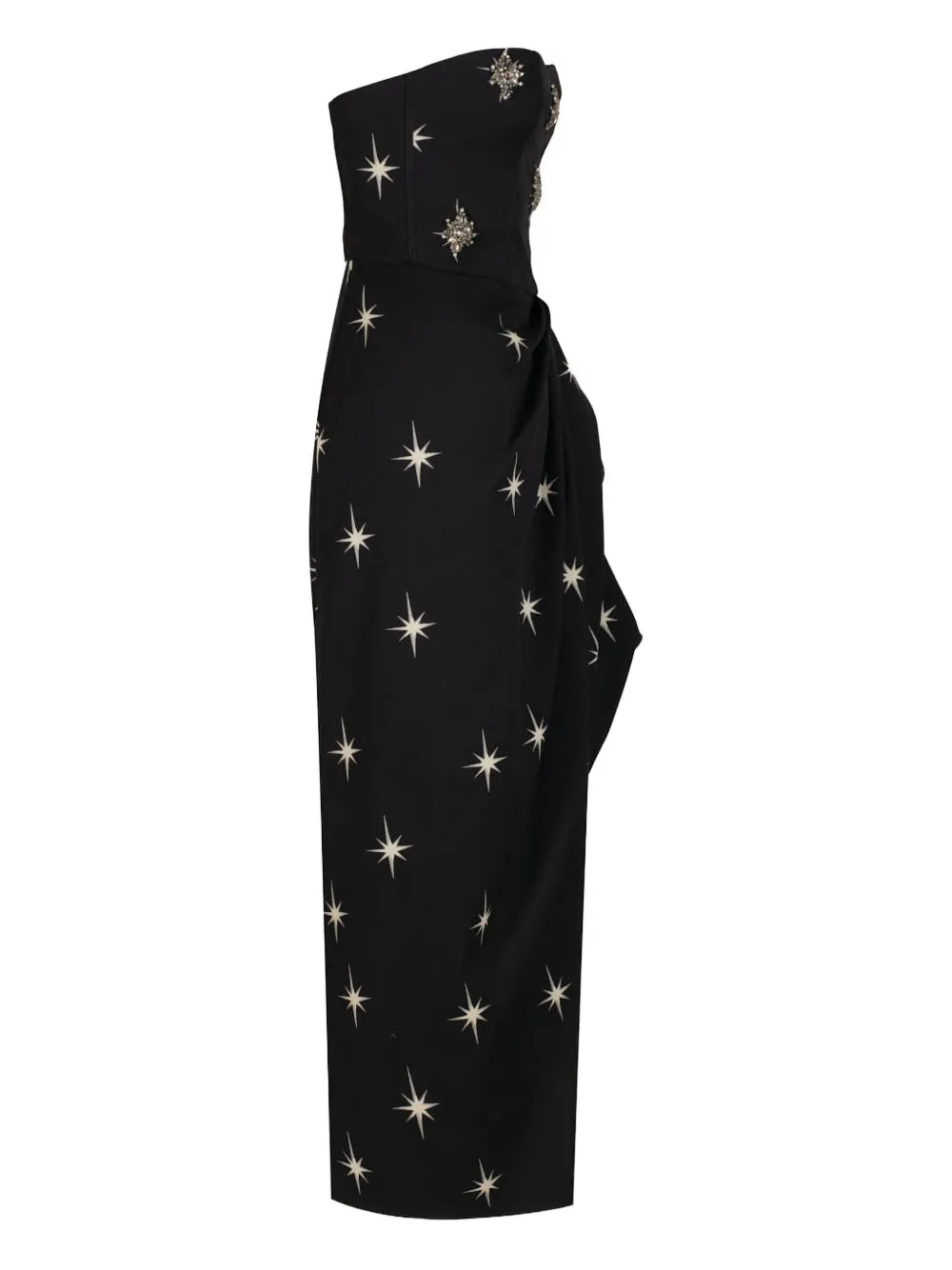 Johanna Ortiz Ethereal star-print strapless dress Zwart