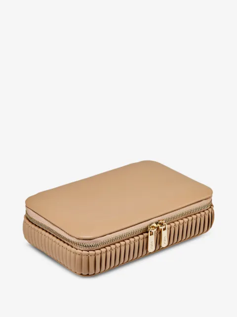 WOLF Bella zipped jewellery box (4.4cm x 10.2cm)