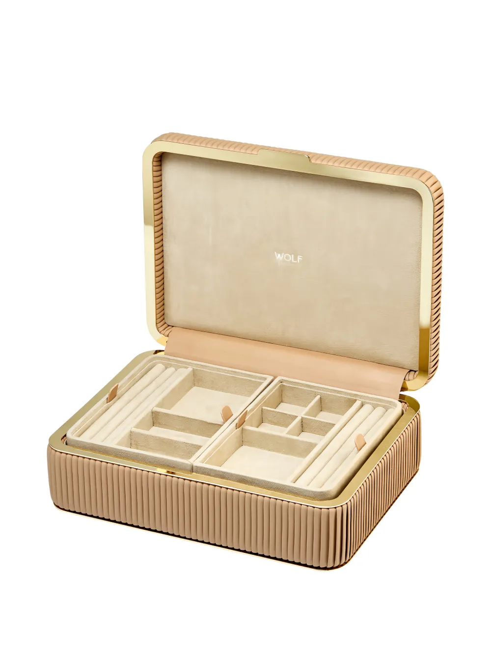 WOLF medium Bella jewellery box (11cm x 20cm) | Neutrals | Image 1